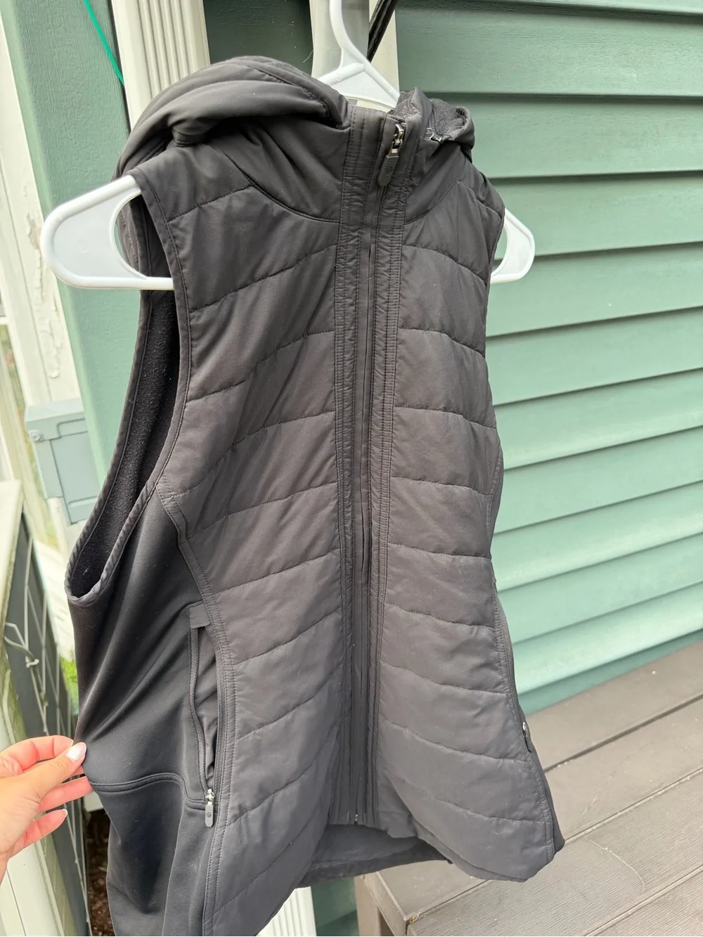 lululemon athletica Black Quilted Hooded Vest